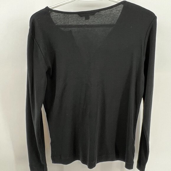 Lauren Ralph Lauren Split V-Neck Tee  Black goth neutral Dark fashion | Size M - Picture 3 of 7